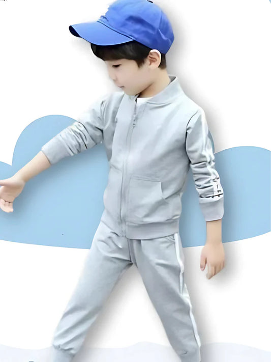 Grey Stripe Kids Tracksuit