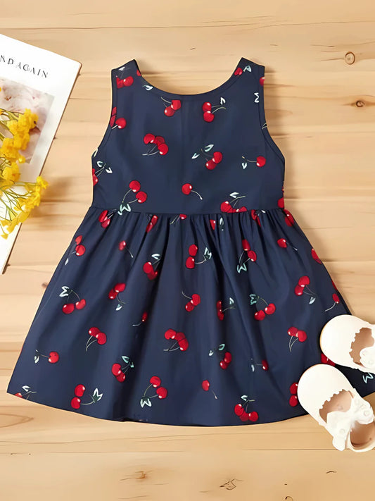 Baby Girl Blue Red Berry Print