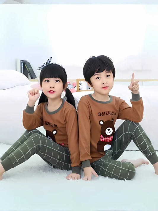 Brown Bear Printed Kids Wear