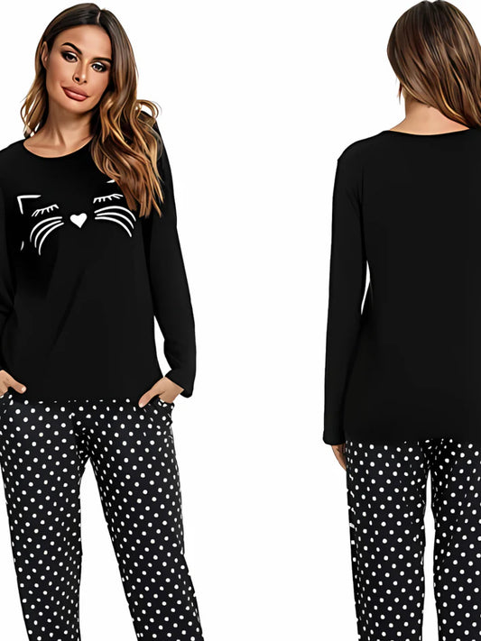 Cat Mooch Printed Woman PJ Set