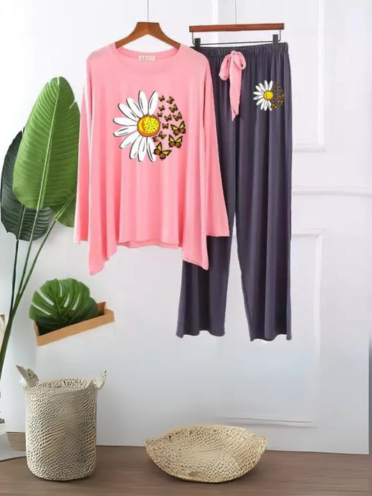 Daisy flower printed loungewear